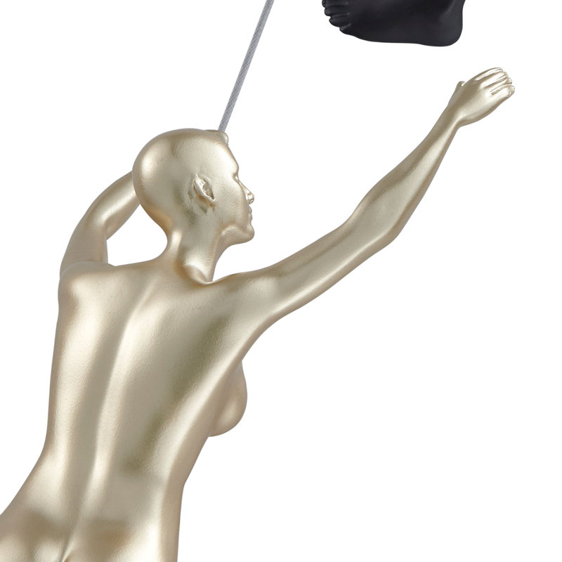 Ensemble de 2 sculptures Sariel, Noir / or