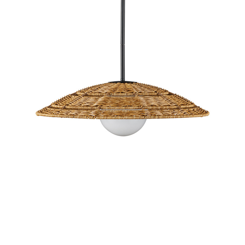 Luminaire suspendu d'extérieur Barbary, H 6,5 po x l 20 po x P 20 po
