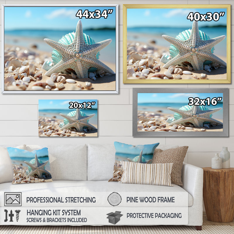Coquillage argenté bijou océan II, Cadre flottant noir, H 12 po x l 20 po x P 1 po