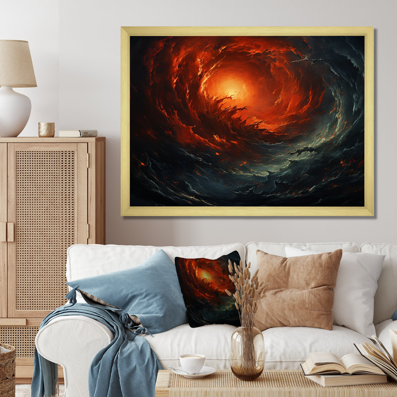 Chonvandra - abstrait, spirales sur toile_106094, Impression dorée sur toile encadrée, H 16 po x l 32 po x P 1 po