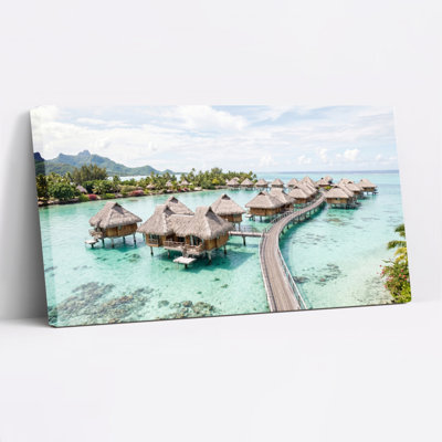 Tropical Resort Canvas Wall Art Oil Painting Print Set Of 1