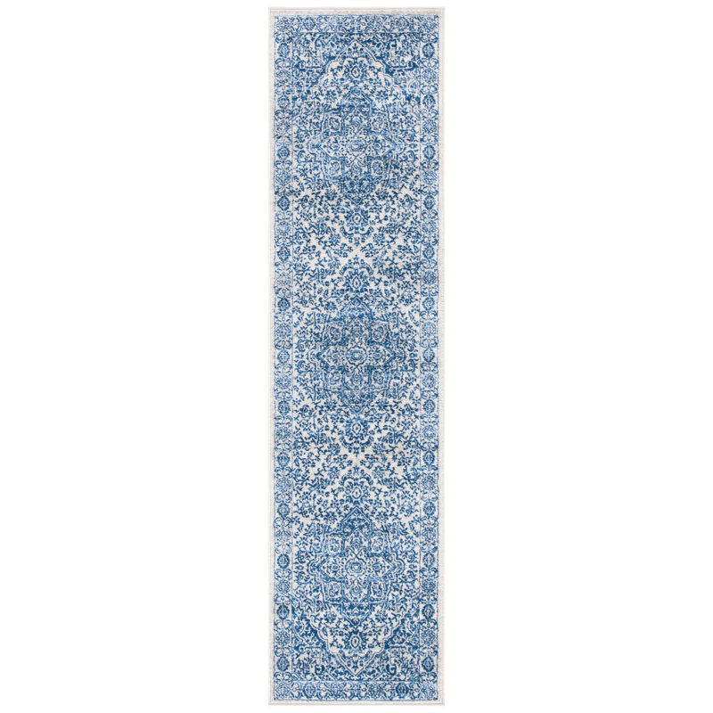 Oriental Light Gray/Ivory Area Rug, Runner 2' x 14', Light Gray/Ivory
