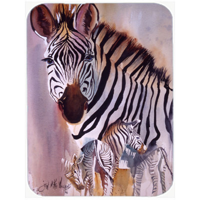 Caroline's Treasures Zebras Glass Cutting Board