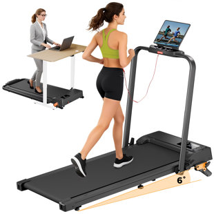 Foldable Treadmill with 9% Incline, Smart Walking Pad Treadmills for Home Foldable, 2.5HP Under Desk Treadmill, 1-12 KM/H Running Pad with Handle, Remote& APP Control