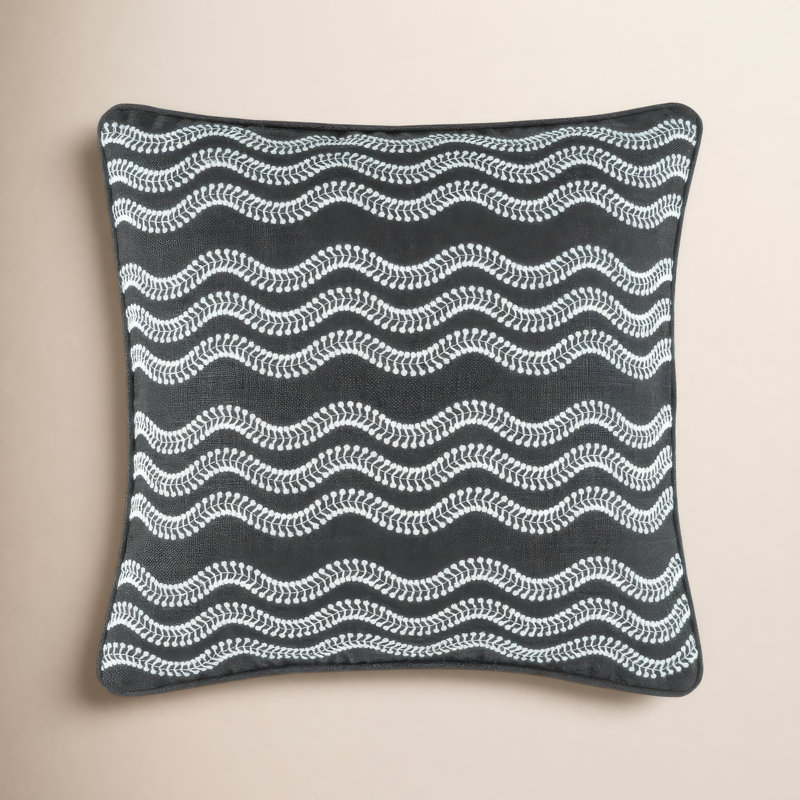 Scout Embroidered Indoor/Outdoor Decorative Pillow, Gray, Pillow Cover Only - No Insert