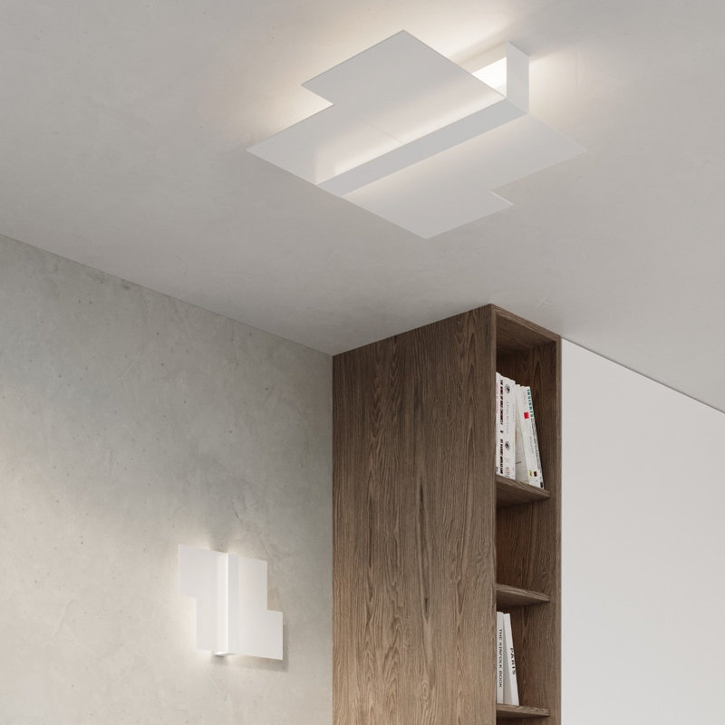 Massimo Steel Flush Mounted Sconce, White