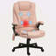 Fauteuil de bureau vibrant à 6 points avec massage chauffant, chaise de bureau de direction à haut dossier avec dossier inclinable, accoudoirs rembourrés et télécommande-334238