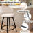 360° Swivel Modern Bar Stool, 26" Upholstered Counter Height Bar Stools With Wingback, Soft Linen Fabric, Counter Chairs With Arm For Kitchen Island Or Home Bar-1474080970