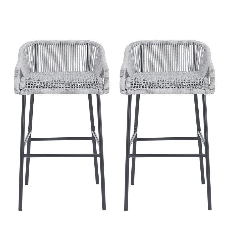 Tabouret de bar d'extérieur gris clair La Push, ensemble de 2, Gris clair