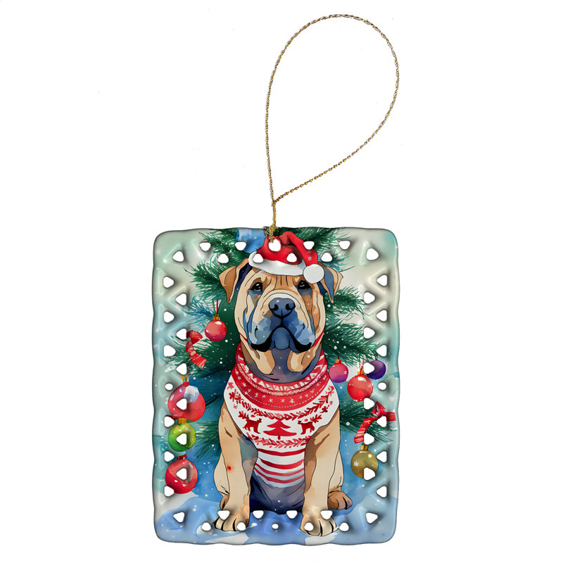 Ornement en porcelaine Shar Pei Christmas, Shar Pei 3644