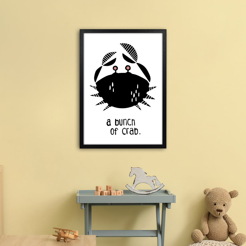 Crab by Miniofmine - Print, 63cm H x 46cm W x 3cm D, Brown Framed