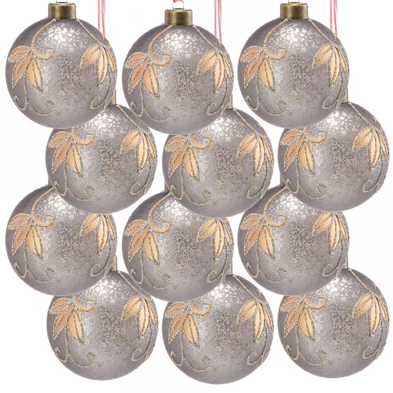D3 "boules de Noël, boules de Noël suspendues en verre pour décorations de fêtes, lot de 12