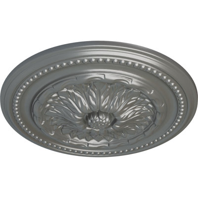 Endurathane Chester Ceiling Medallion, 15 3/4"OD x 1 7/8"P (Fits Canopies up to 2 1/4"), Hand-Painted Silver Finish