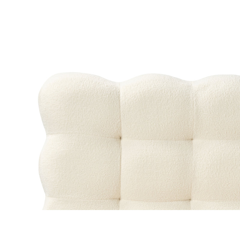 Bed Boucle SOULISSE, European Kingsize (160 x 200 cm), White