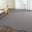Tapis rayé ivoire / noir en coton tissé à plat Ilona-134300917