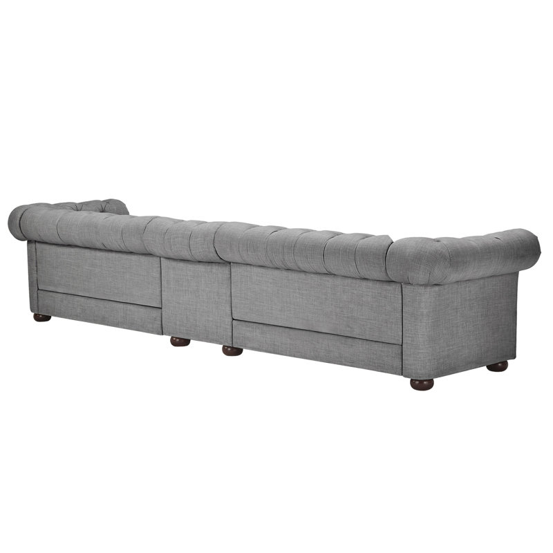 Huskins Upholstered 164.8'' Sofa, Pewter Gray Linen