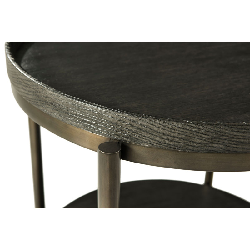Repose Solid Wood End Table, Charcoal Oak, 22" H x 24.25" W x 24.25" D