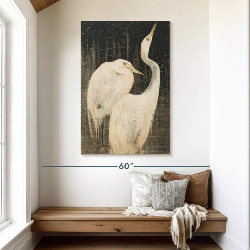 Brampt Twee Zilverreigers, 48" H x 32" W
