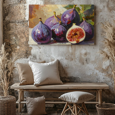 Art mural sur toile, figues mauves luxuriantes