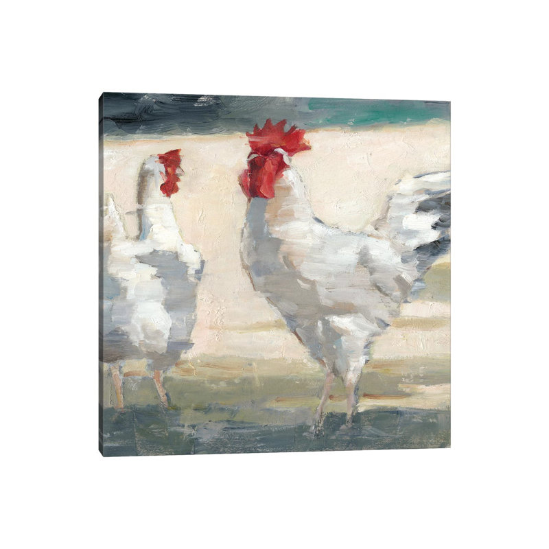 "Poulailler II" par Ethan Harper, reproduction d’art, H 37 po x l 37 po x P 1,5 po, Toile tendue, Pas de tapis