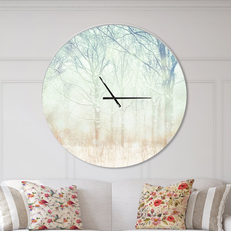 Horloge murale Swigart Farmhouse Designart Winter, Surdimensionné