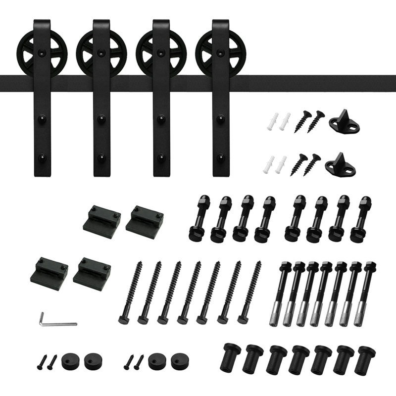 Black Barn Door Hardware Kit Standard Double, 144 in.