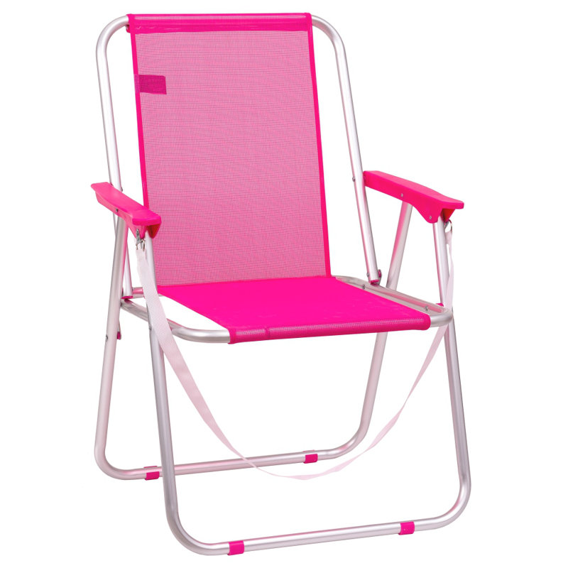 Anfriede Folding Beach Chair, Pink