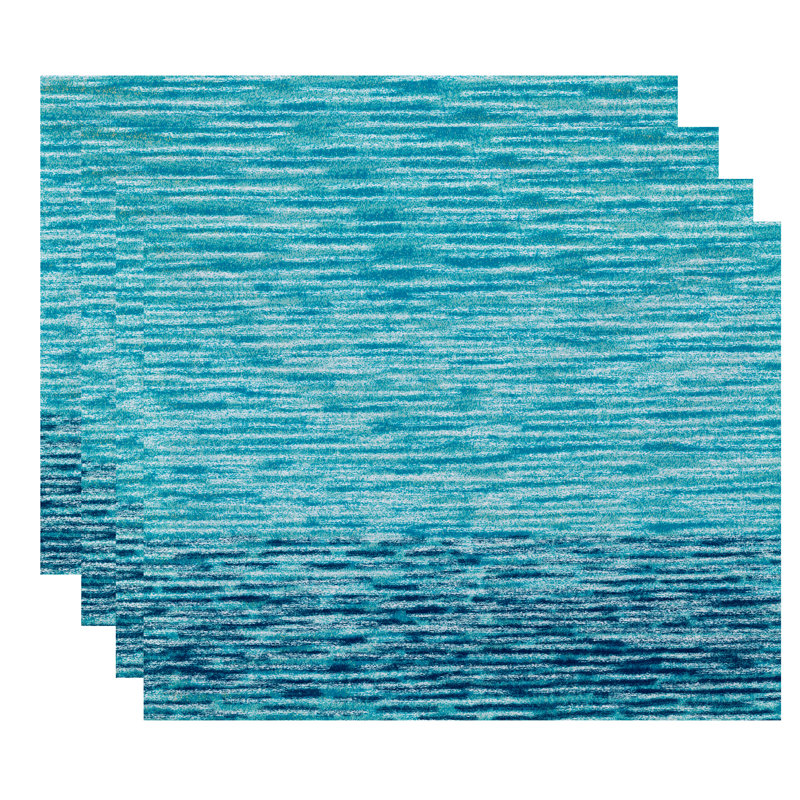 Eastbourne Polyester No Pattern Rectangle Placemat, Teal