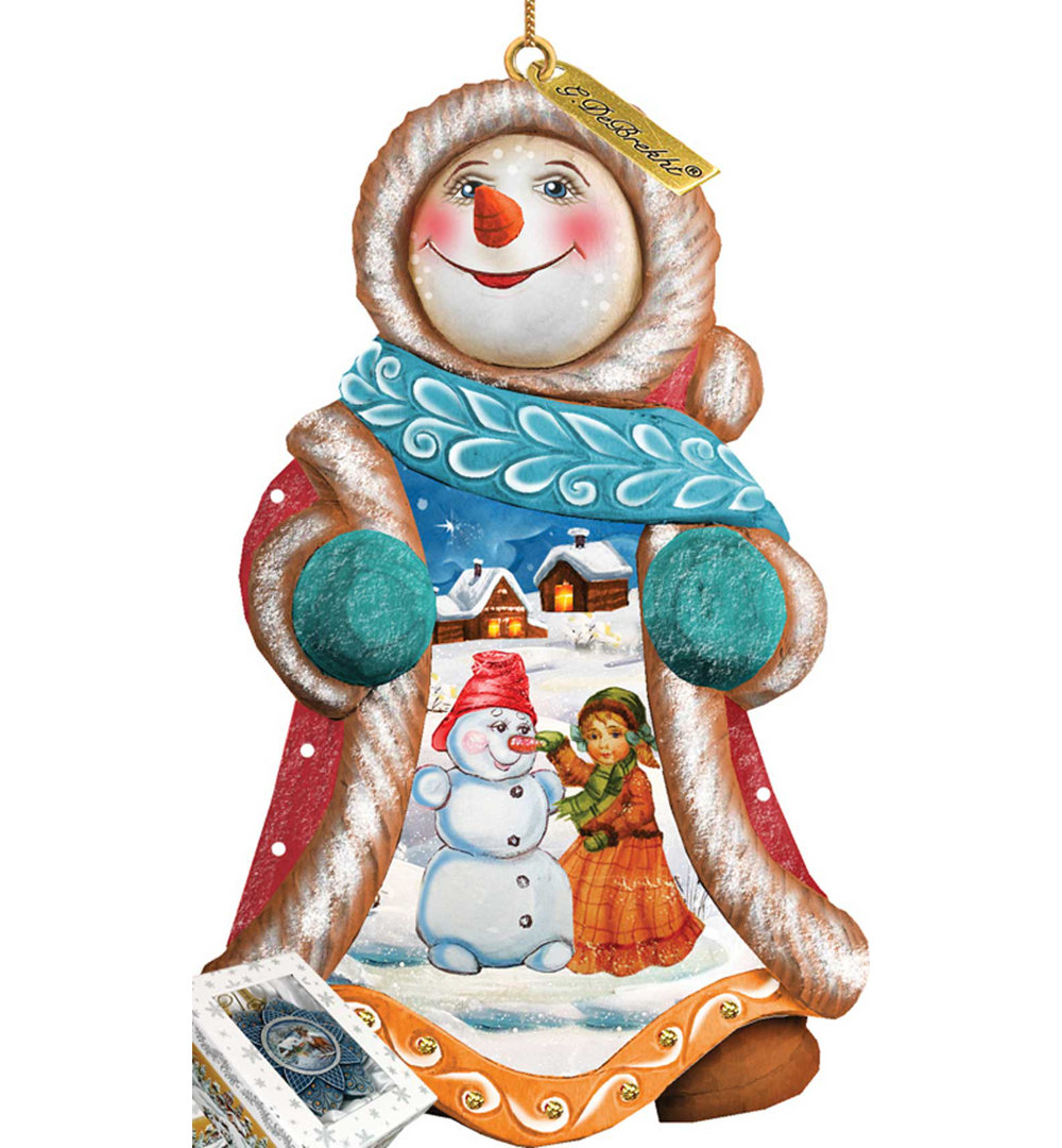 Fifield 4'' Handmade Wood Hanging Figurine Ornament The Holiday Aisle®