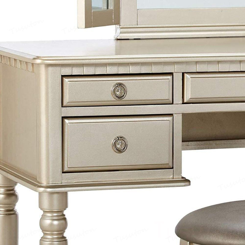 Ensemble de meuble-lavabo de chambre à coucher contemporain avec tiroirs pliables, White