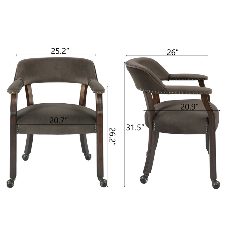Chaise de salle à manger rembourrée en tissu de style moderne Mid-Century Wexford, 1, Café