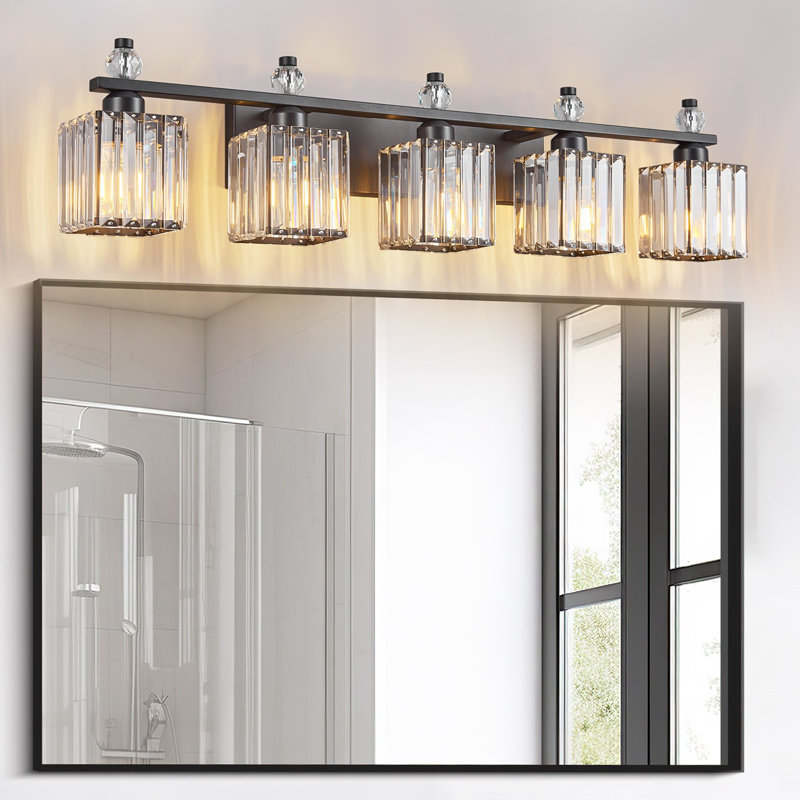 Kyneisha Bathroom Vanity Lamp Modern Crystal Vanity Lamp Bathroom Light Fixture Mirror Crystal Bathroom Vanity Lighting Fixture