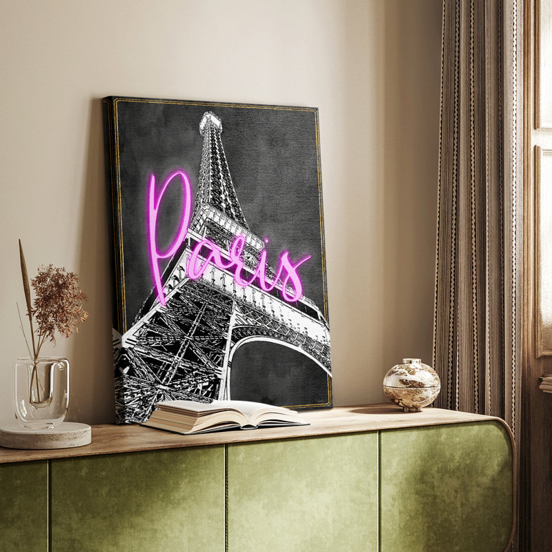 Nuits néon à Paris - galerie Cavas sur mesure, H 27 po x l 18 po