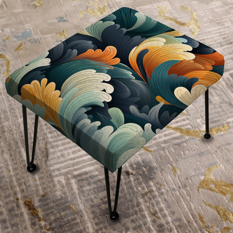 Repose-pieds rectangulaire multicolore Mindful Chaos Coastal Zen