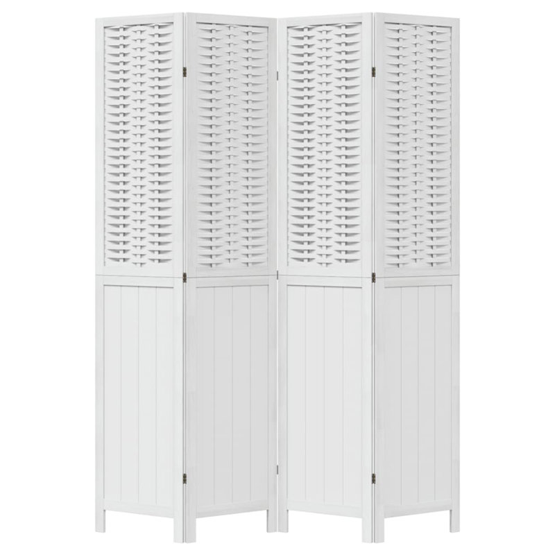 Farnum Solid Wood Accent Room Divider, White, 200cm H x 145cm W