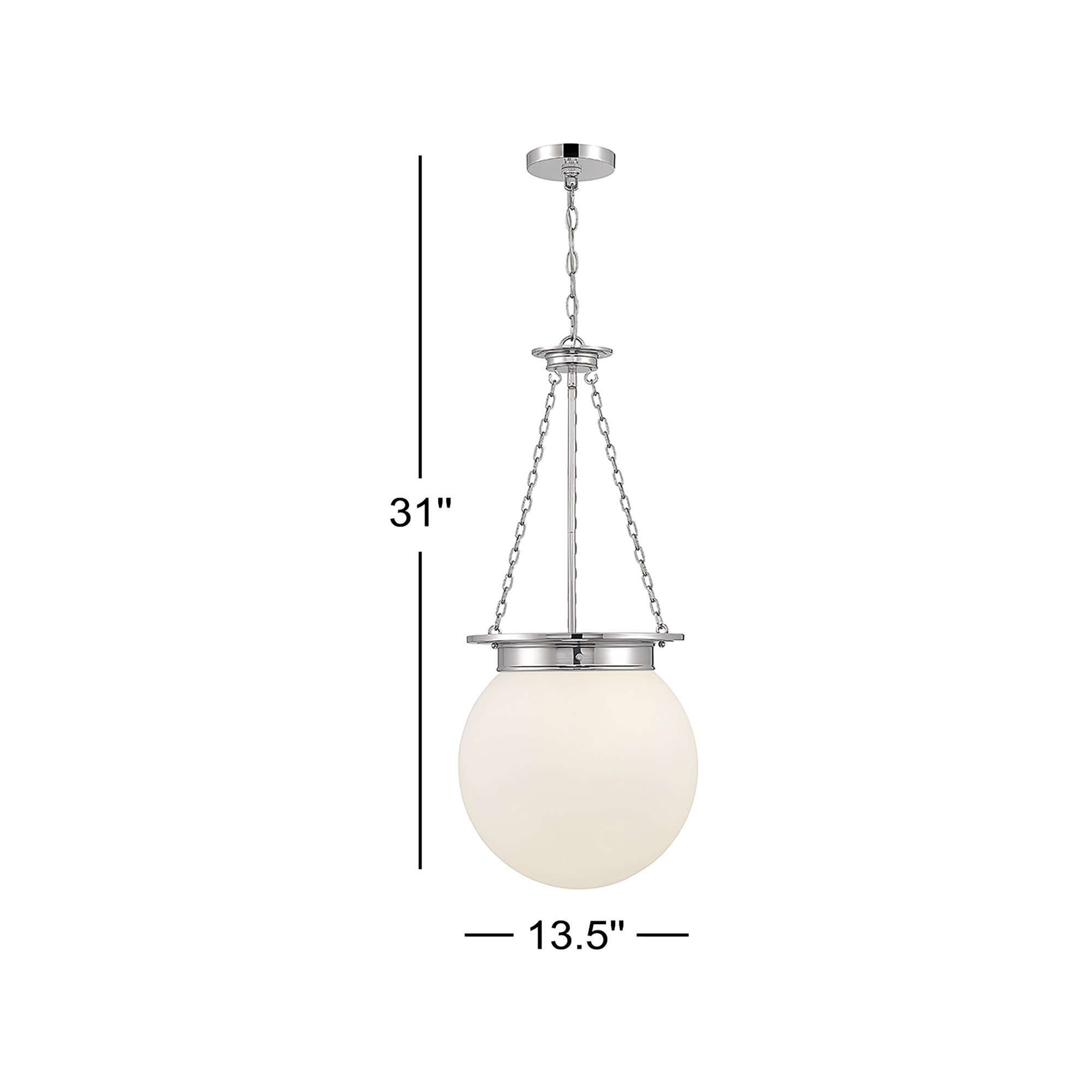 Chachi 3-Light Sphere Globe Pendant, Polished Nickel