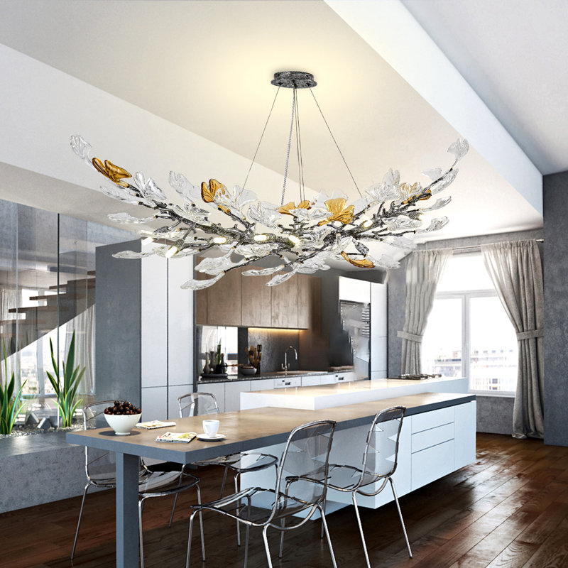 Lustre Ginkgo, 12 lumières, H 17,72 po x l 47,24 po x P 23,62 po