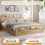 Lit plateforme en bois avec tête et pied de lit de rangement, structure à profil bas et sans sommier-1164975946-1164975958