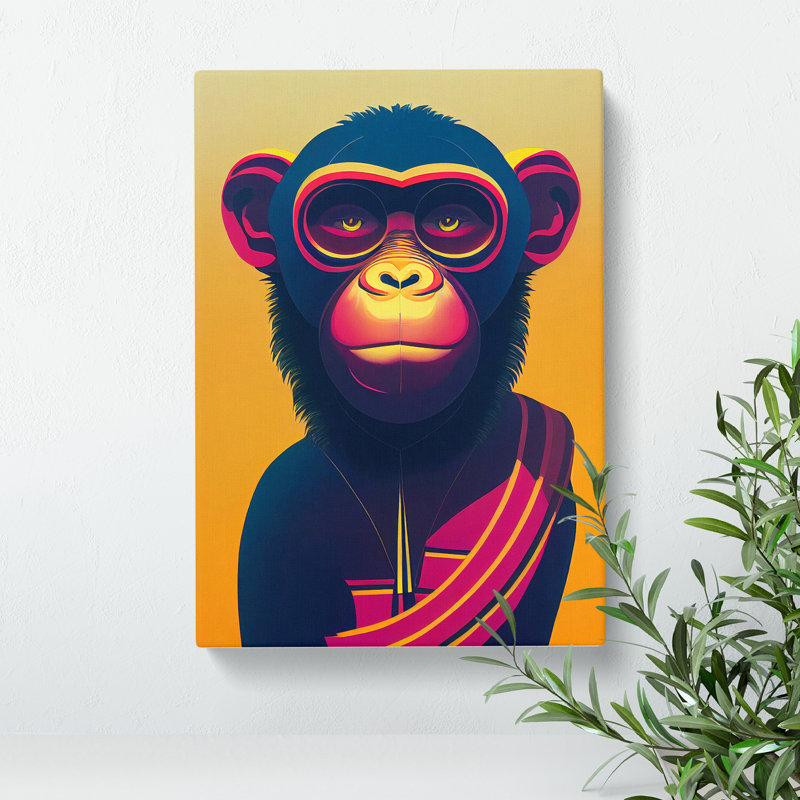 Monkey of the Future - Wall Art, 50cm H x 35cm W x 3cm D, Wrapped Canvas