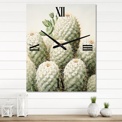 Green Minimalism Cactus - Cactus Wall Clocks