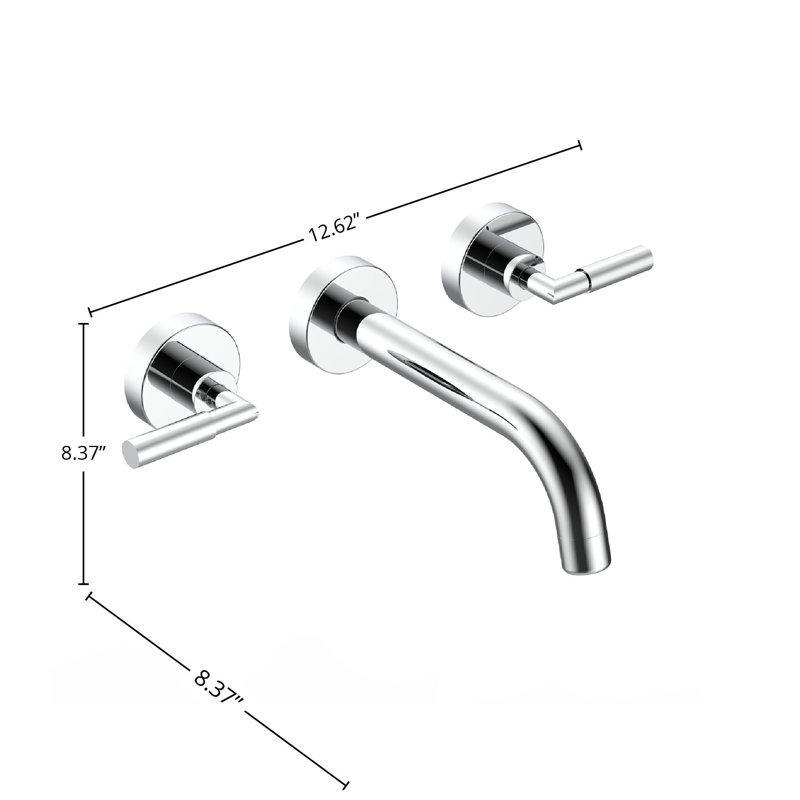 DAX Wall Mount Brass Bathroom Faucet, Chrome
