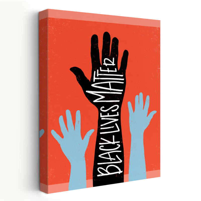 «Black Lives Matter» - Mains - Illustration inspirante de l'art afro-américain, H 60 po x l 40 po