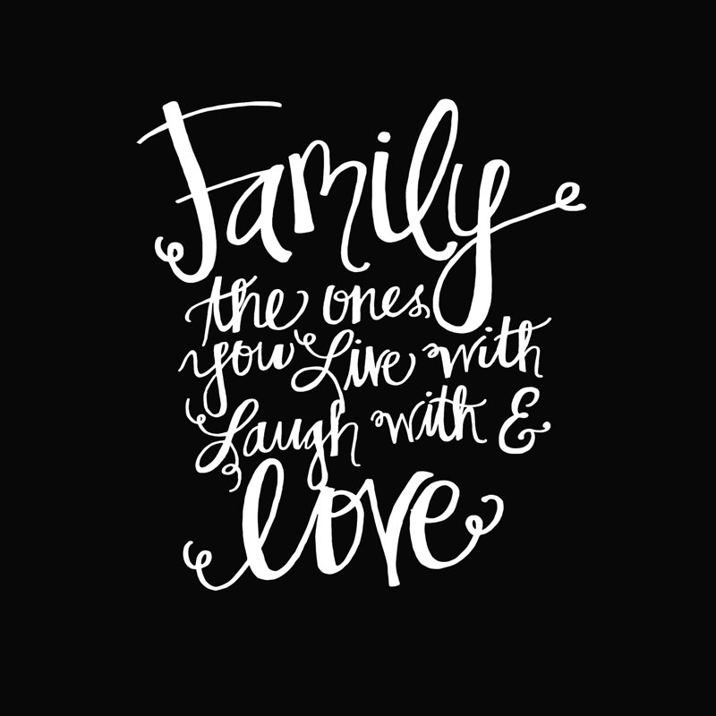 «Family Live Laugh Love», art textuel sur toile tendue, H 12 po x l 12 po