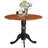 5 Piece Kitchen Table & Chairs Set Includes a Round Dining Room Table with Dropleaf and 4 Linen Fabric Upholstered Chairs, 42x42 Inch, Black & Cherry-537020493-551521020-632280149