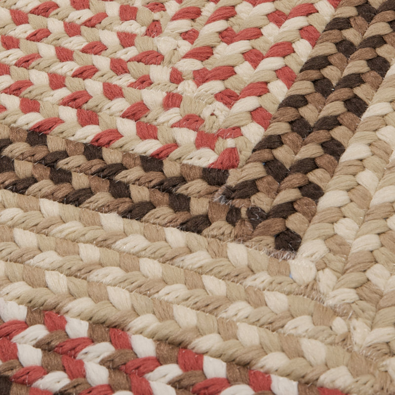 Tapis rouge tressé à la main Dietz, Rectangle 4 pi x 6 pi