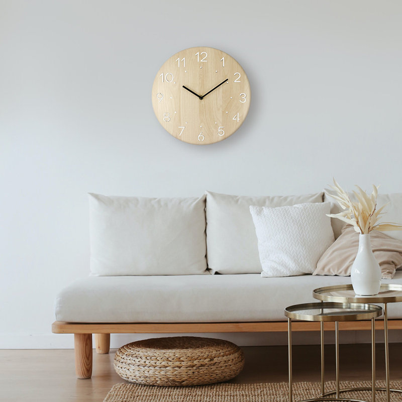 Wood Wall Clock, Beige
