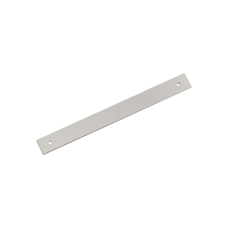 Plaque arrière rectangulaire en nickel satiné Ladera, H 1 po x l 10,1875 po x P 0,125 po, Nickel satiné