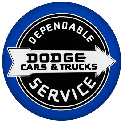  Licensed Dodge Cars & Trucks 15" Dome Metal Wall Sign
