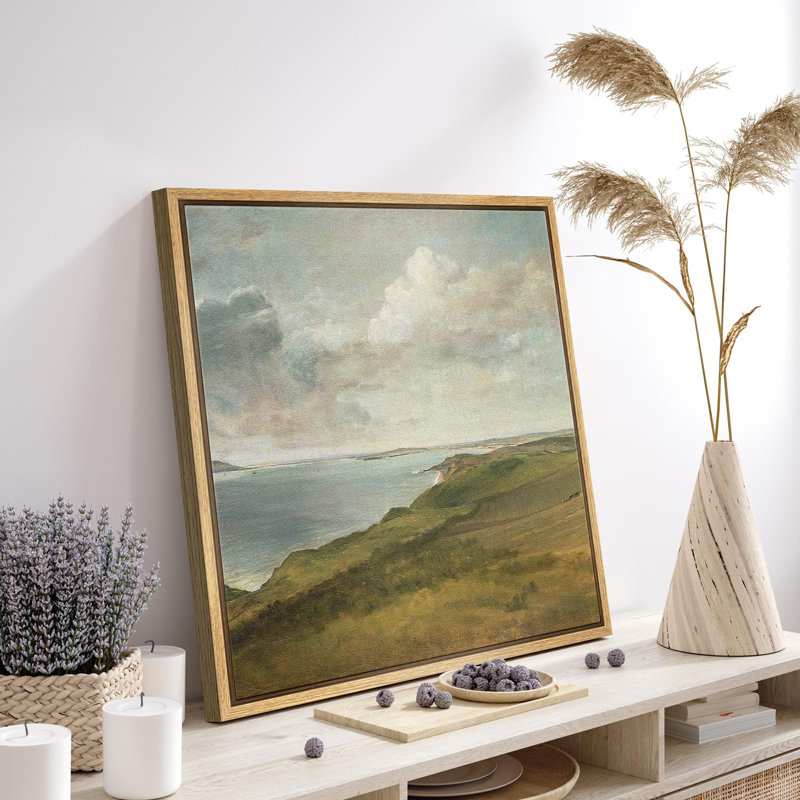 Coastal Cliff Overpoint Serene, reproduction d'art sur toile, Toile naturelle, H 16 po x l 16 po