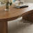 47" Mid Century Brown Wood Coffee Table with Free Form Table top, Double Wood Legs for Living Room